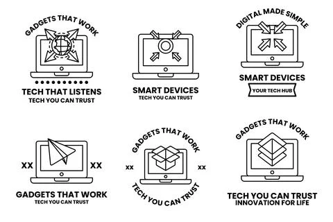 A set of six icons for smart devices Stock Illustration