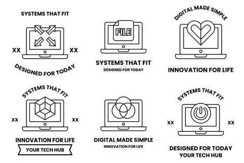 A set of six icons for smart devices Stock Illustration