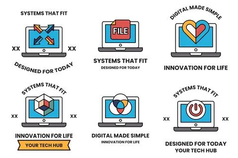 A set of six icons for smart devices Ilustración de archivo