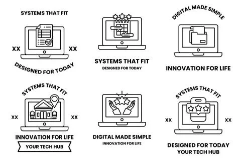 A set of six icons for smart devices 库存插图