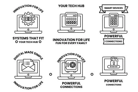 A set of six icons for smart devices Stock Illustration