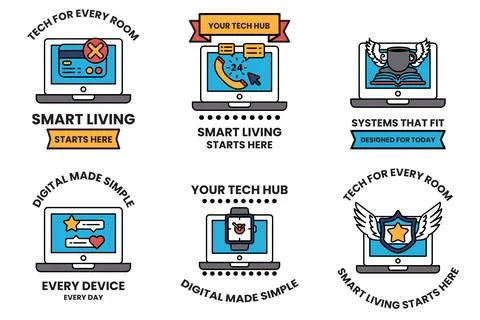 A set of six icons for smart devices イラスト素材