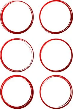 Set of six vector rubber stamp templates. Stock Illustration