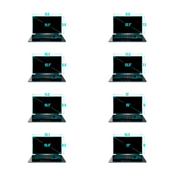 Set of the sizes of a matrix Stock Illustration