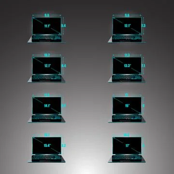 Set of the sizes of a matrix Stock Illustration