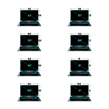 Set of the sizes of a matrix Stock Illustration