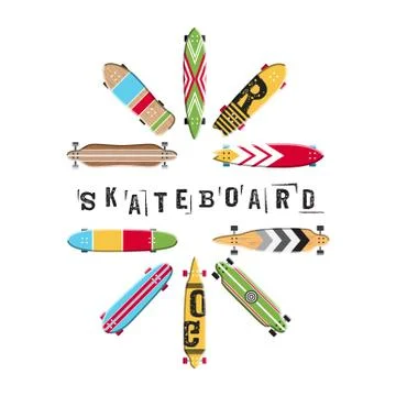 Set skateboard collection Illustrazione stock