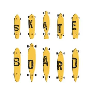 Set skateboard collection Stock Illustration