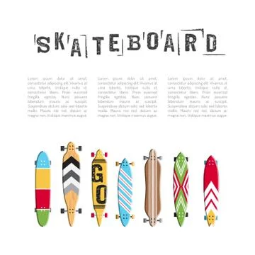 Set skateboard collection Stock Illustration
