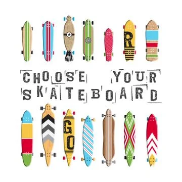 Set skateboard collection Stock Illustration