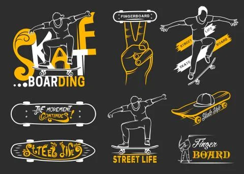 Set of Skateboarding Emblems, Logo and Badges Stock Illustration