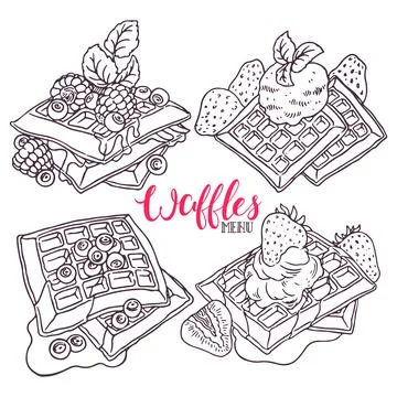 Set of sketch waffles Stock-Illustration