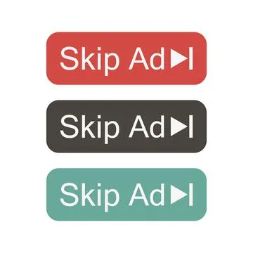 Set of skip ad advertisement isolated icon Stock Illustration
