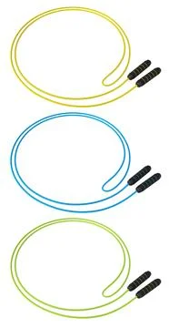 Set of skipping ropes or jumping ropes isolated on white background. Stock Illustration