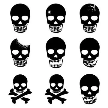 Set of Skull and crossbones icon Stock Illustration