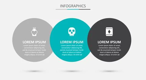Set Skull, Bottle with love potion and Magic carpet. Business infographic Illustrazione stock