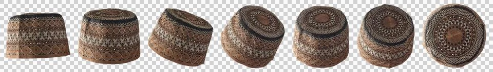 Set of skull caps, isolated on white Stock Photos