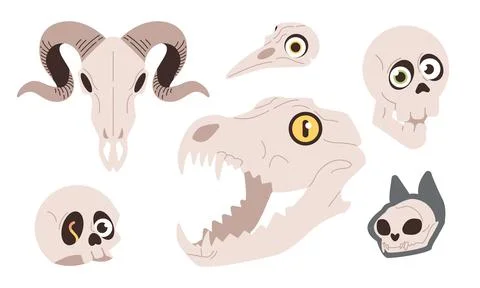 Set of skulls. Stock Illustration