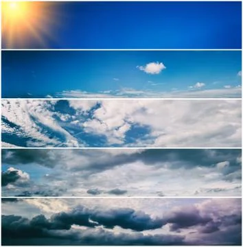 Set of sky banners Stock Photos