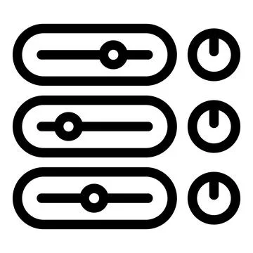 Set of sliders and buttons for adjusting settings Illustrazione stock