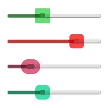 Set of sliders of different shapes, vector illustration. Stock Illustration