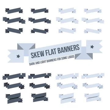 Set sloping banners Stock Illustration
