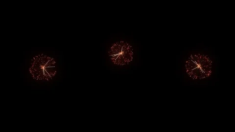 A set of slow motion red fireworks, isolated on black background Stock Footage 73856342