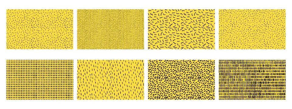 Set of small dash backgrounds. Vector seamless pattern with hand drawn sprink イラスト素材