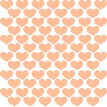 A set of small peach fuzz colored hearts. Design for Valentine's Day. Vecto.. Illustrazione stock