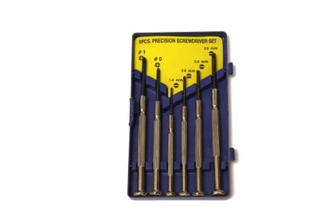 A set of small screwdrivers on white background Stock Photos