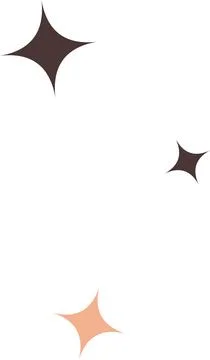 A set of small stars with smooth outlines for digital design. PNG Stock Illustration