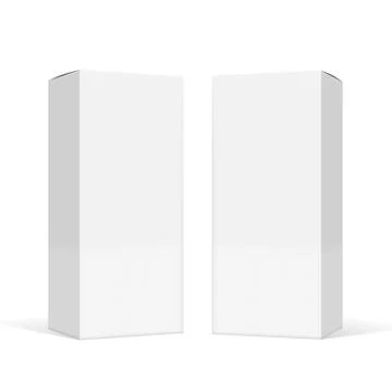 Set Of Small White Cardboard Boxes With Shadows Stock Illustration