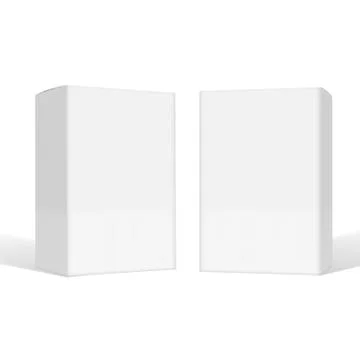 Set Of Small White Cardboard Boxes With Shadows Stock Illustration