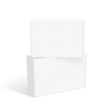 Set Of Small White Cardboard Boxes With Shadows Stock Illustration