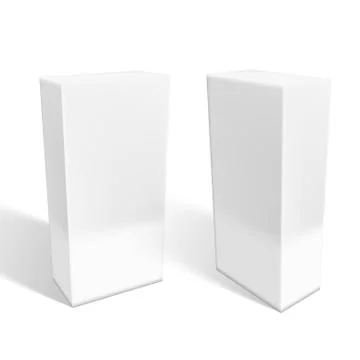 Set Of Small White Cardboard Boxes With Shadows Stock Illustration