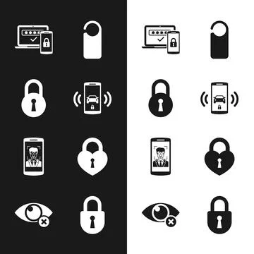 Set Smart car alarm system, Lock, Two steps authentication, Please do not Stockillustratie
