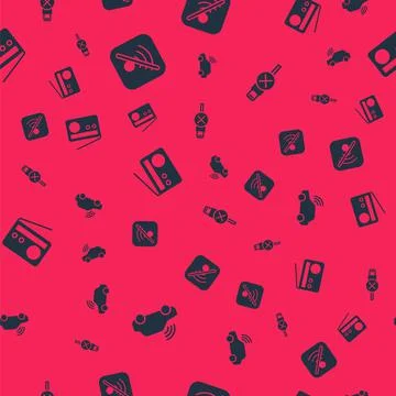 Set Smart car system, No Wi-Fi wireless internet, Radio and usb cable cord on Stock Illustration