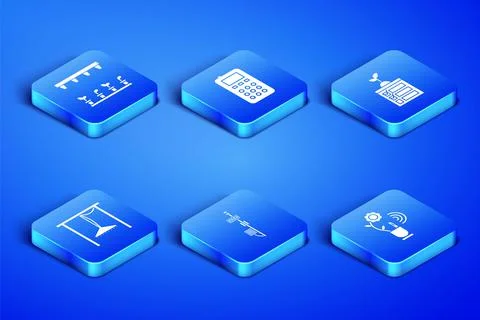 Set Smart farming technology, Automatic irrigation sprinklers, Standalone sensor Stock Illustration