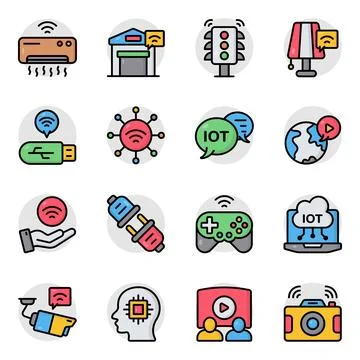 Set of Smart Gadgets Flat Icons イラスト素材