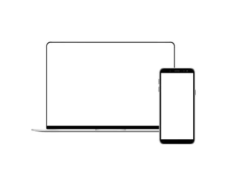 Set of Smartphone and Laptop computer display mockup Stock Illustration