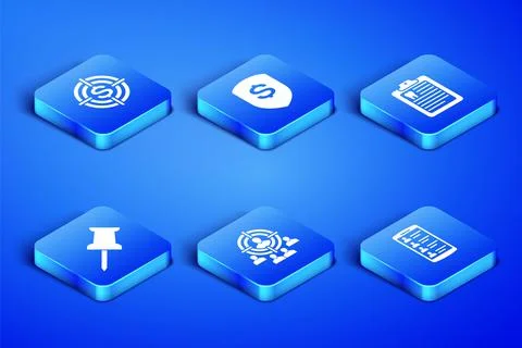 Set Smartphone with contacts, Target dollar, Marketing target strategy, Push  Stock Illustration