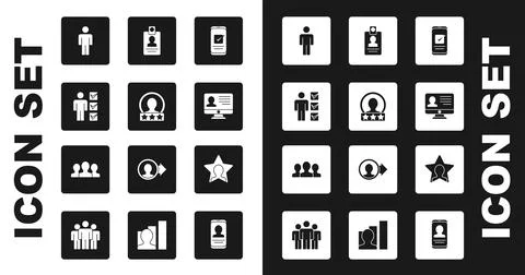 Set Smartphone, Create account screen, User of man in business suit, Monitor Stock-Illustration