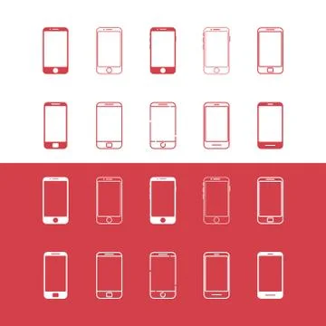 Set Smartphone Icon Vector Logo Template. Trendy Device Illustration Design. Stock Illustration