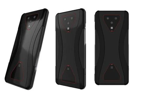 Set of smartphone's front and side views for tech previews and presentations Stock Illustration