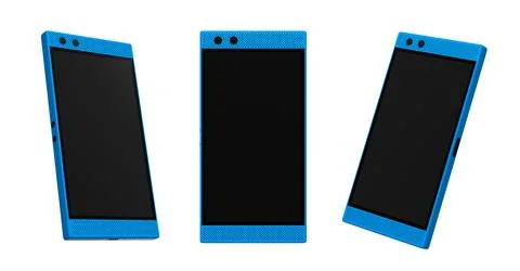 Set of smartphone's front and side views for tech previews and presentations Stock Illustration