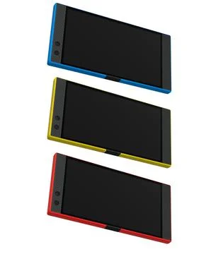 Set of smartphone's front and side views for tech previews and presentations Stock Illustration