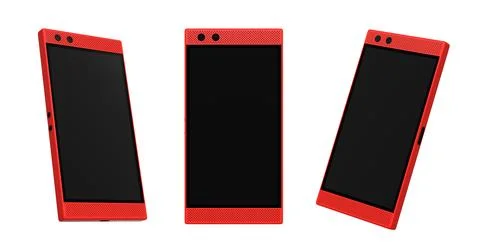 Set of smartphones front and side views for tech previews and presentations Stock Illustration