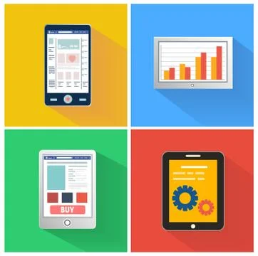 Set of smartphones Stock Illustration