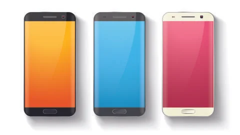 Set of smartphones Stock Illustration