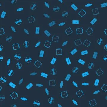 Set Smartwatch, Alarm clock app mobile, and Old hourglass on seamless pattern イラスト素材